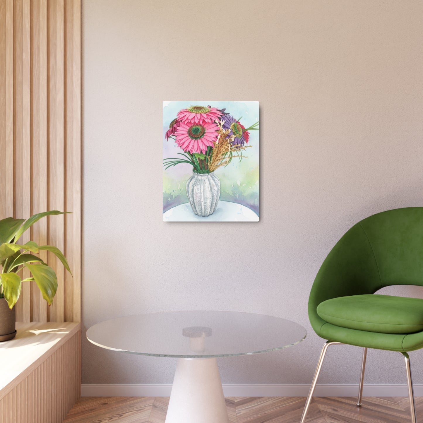 Metal Sign - Watercolor Pink Gerbera - Founder's Badge #1