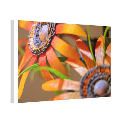 Canvas Stretched, Wall Art Orange Black Eyed Susan's Design