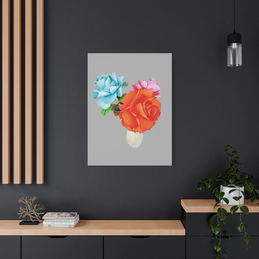 Canvas Print, Crafting Natures Beauty Digitally, Orange and Ruby Roses