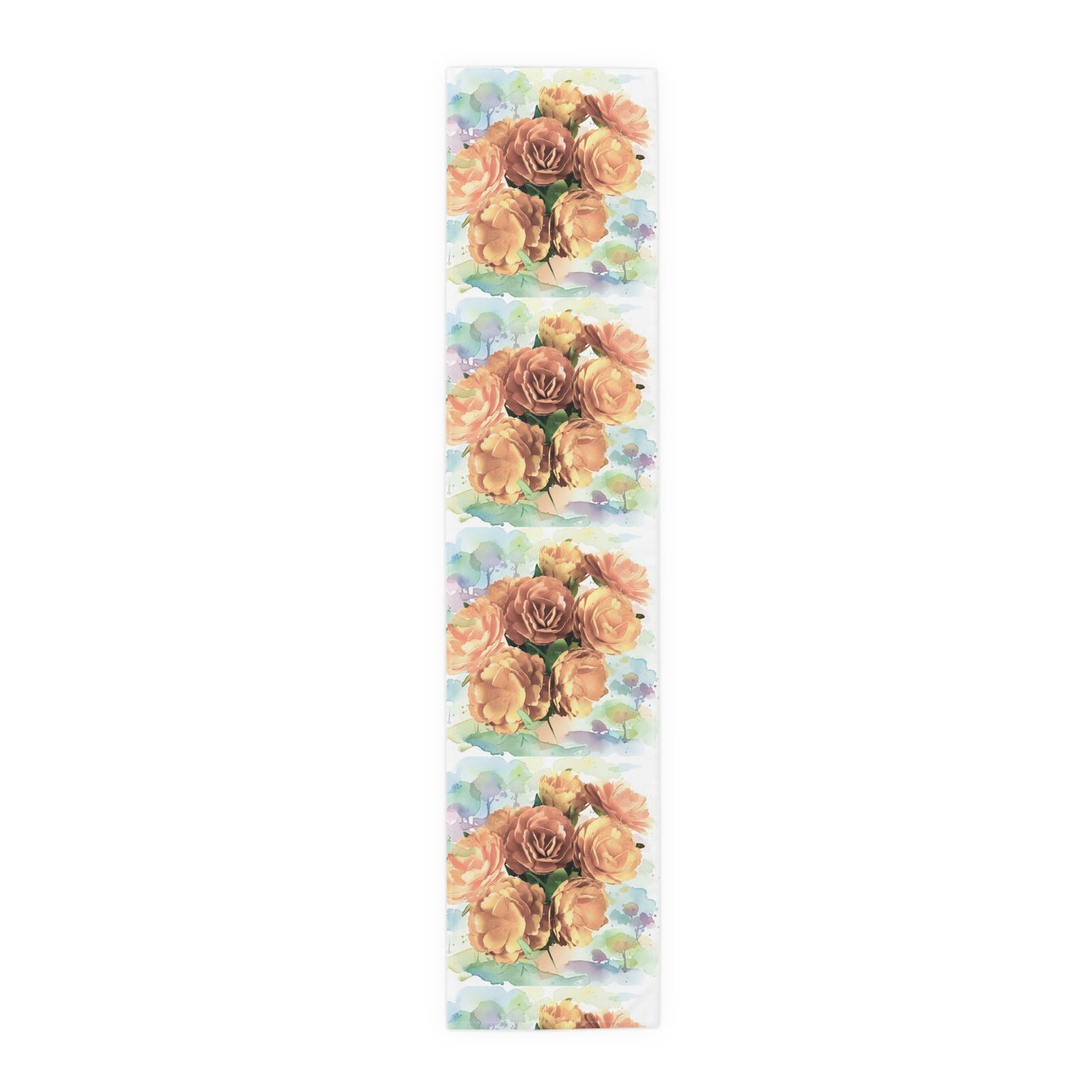 Floral Rose Watercolor Table Runner