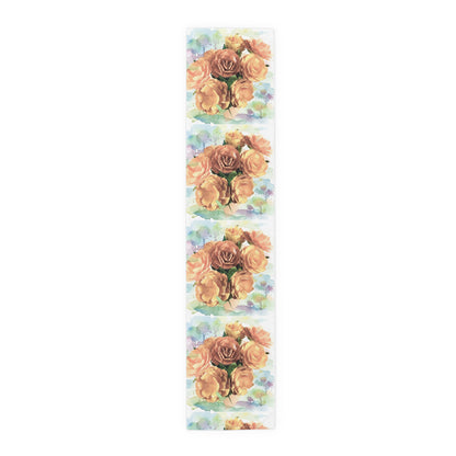 Floral Rose Watercolor Table Runner