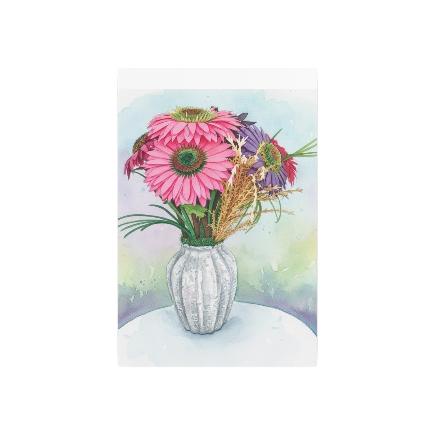 Metal Sign - Watercolor Pink Gerbera - Founder's Badge #1