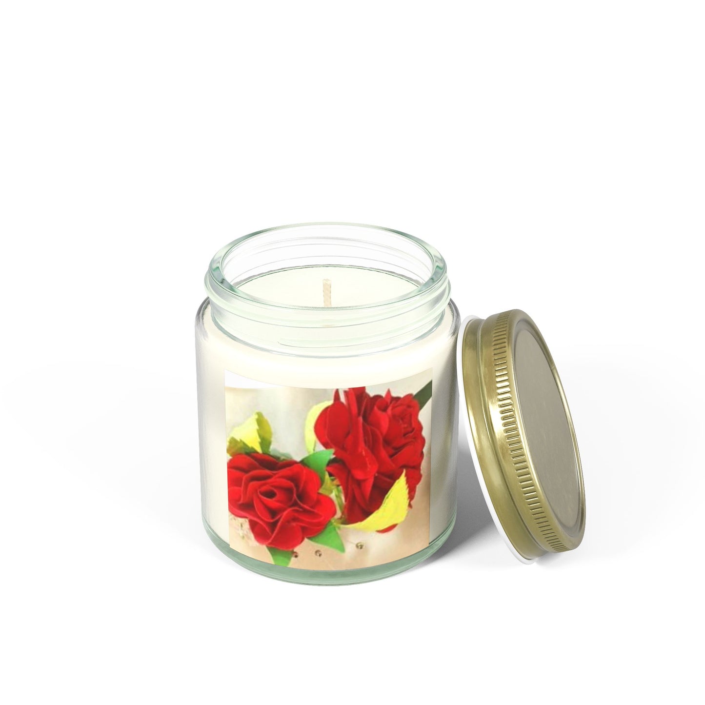 Scented Candles, Ruby Red Roses Floral Bouquet