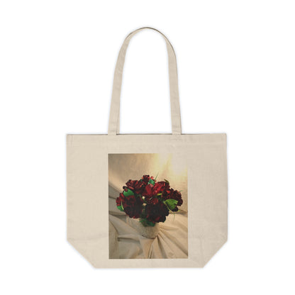 Canvas Tote Bag - Shop in Style with Ruby Red Roses, Perfect Gift for Mom