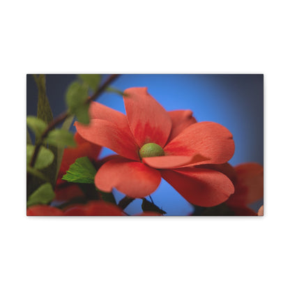 Canvas Art - Anemone in Dashing Red Colors, Handcrafted with Crepe Paper