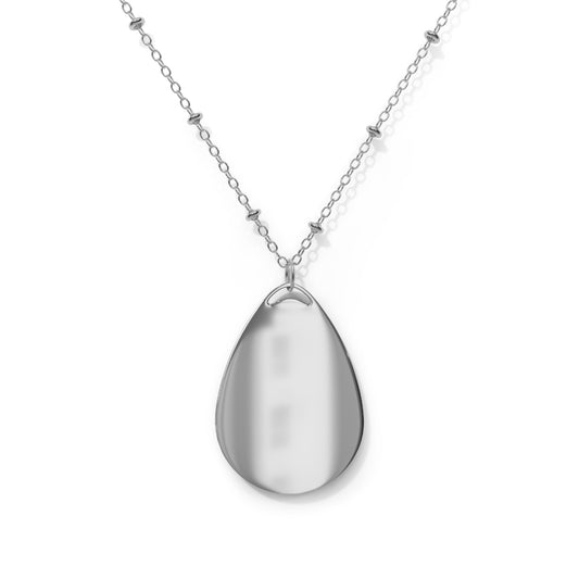 Oval Pendant Necklace with Pink Rose Art – Floral Teardrop Locket
