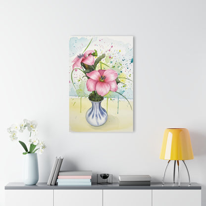 Pink Lily Vase Acrylic Print – Floral Wall Art (French Cleat Hanging)