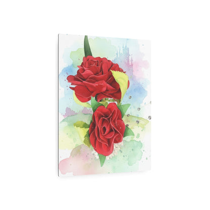 Metal Art Sign — Watercolor Red Roses Founder's Badge #16