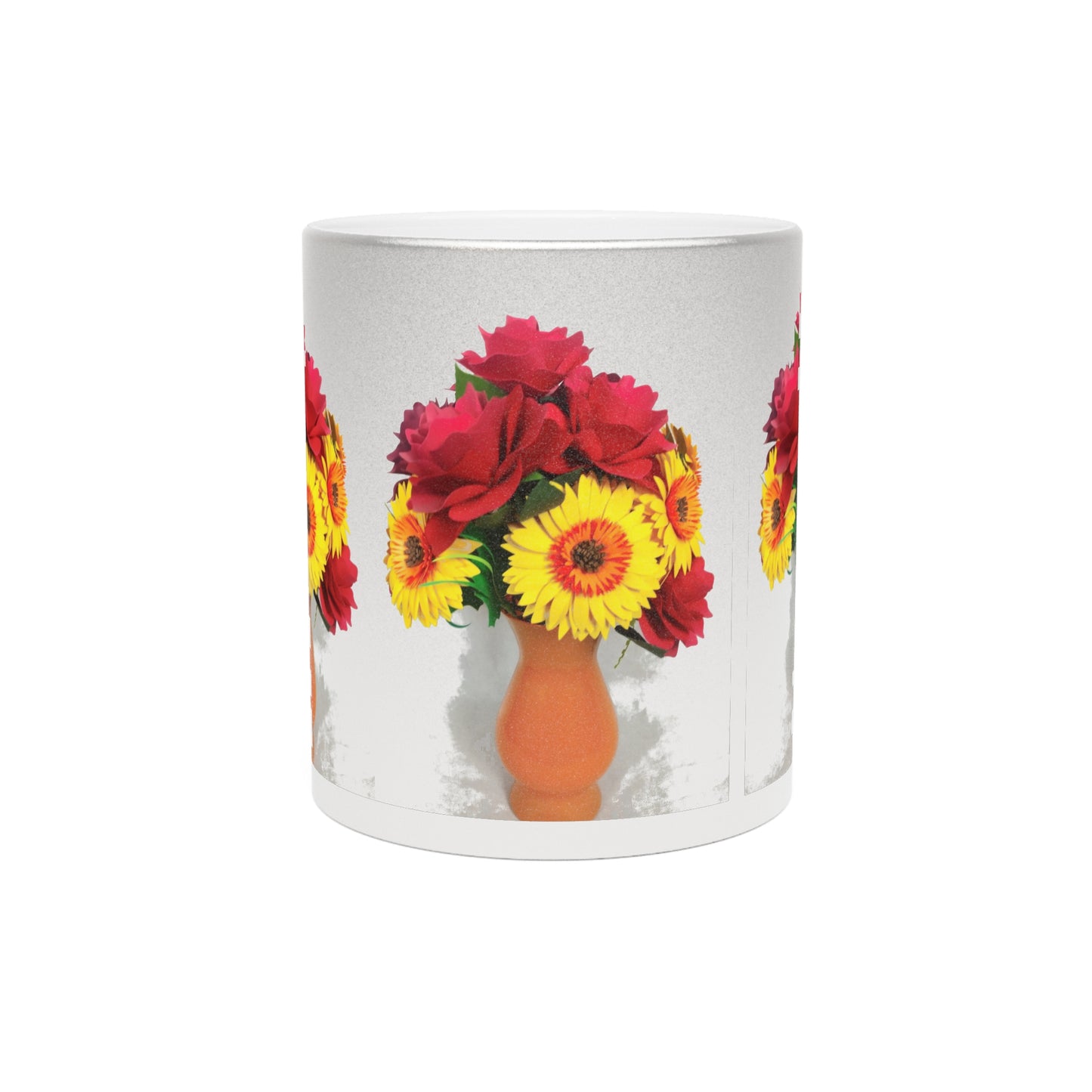 Metallic Mug Dressed in Daisies