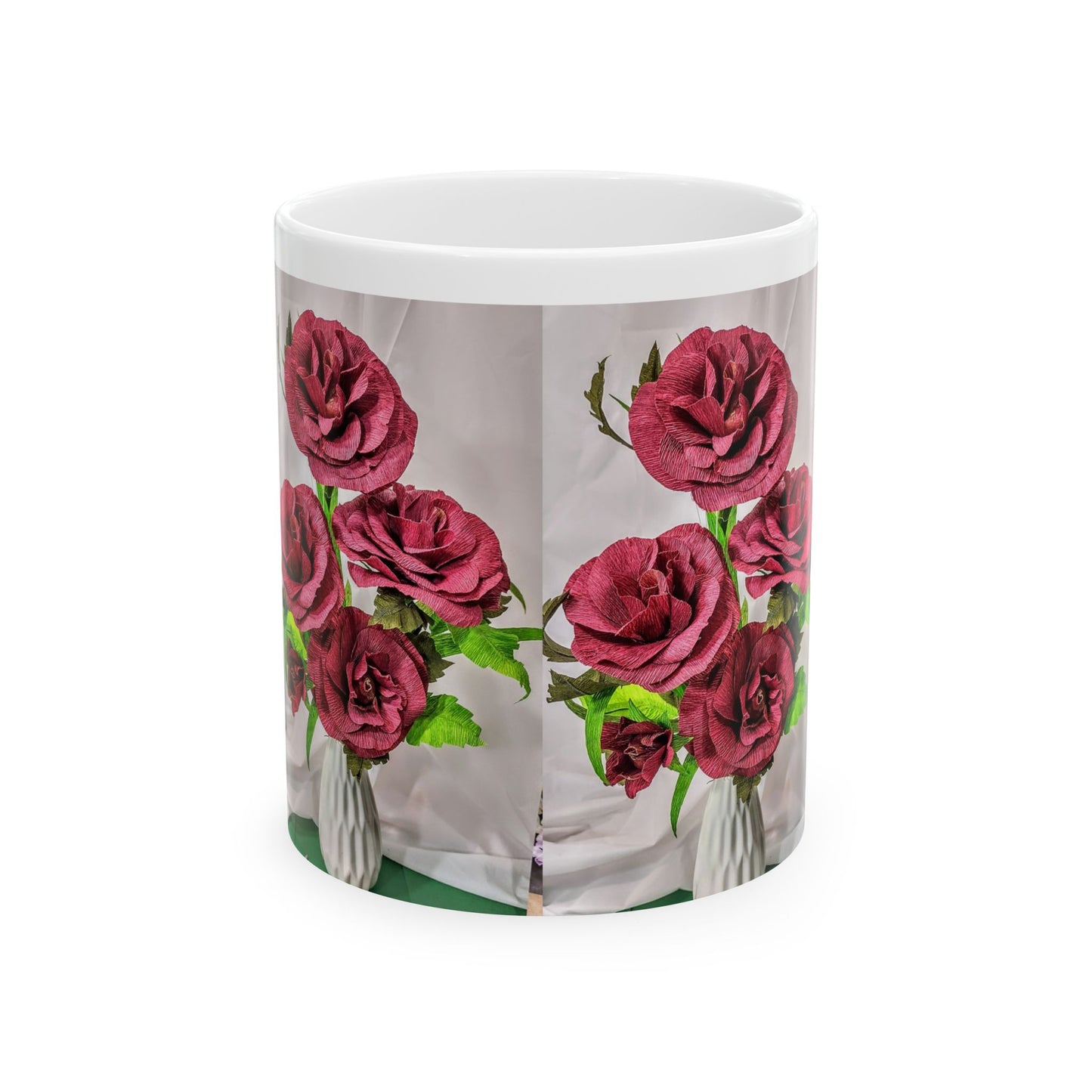 Ceramic Mug, (11oz, 15oz) with Roses