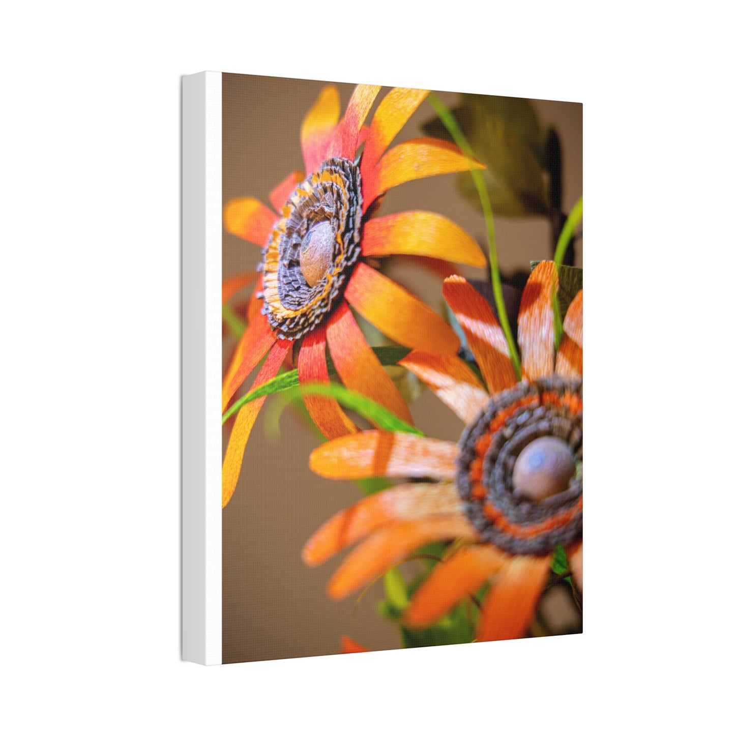 Canvas Stretched, Wall Art Orange Black Eyed Susan's Design