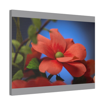 Canvas Art - Anemone in Dashing Red Colors, Handcrafted with Crepe Paper