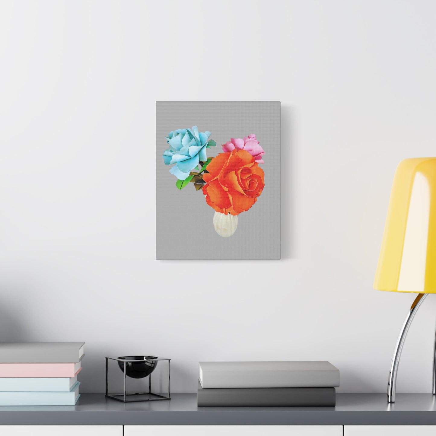 Canvas Print, Crafting Natures Beauty Digitally, Orange and Ruby Roses