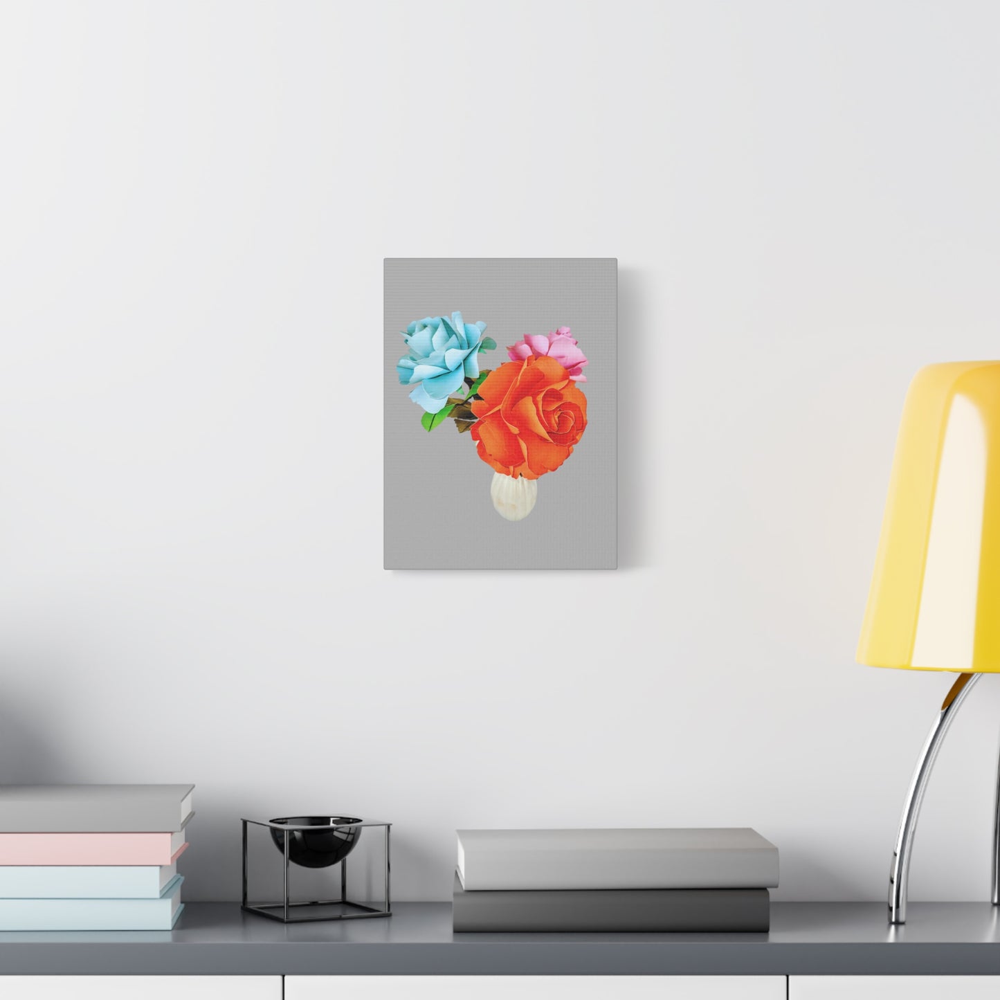 Canvas Print, Crafting Natures Beauty Digitally, Orange and Ruby Roses