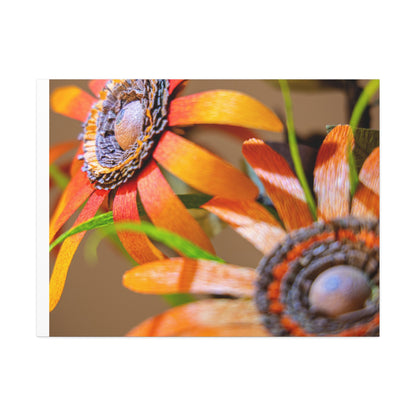 Canvas Stretched, Wall Art Orange Black Eyed Susan's Design