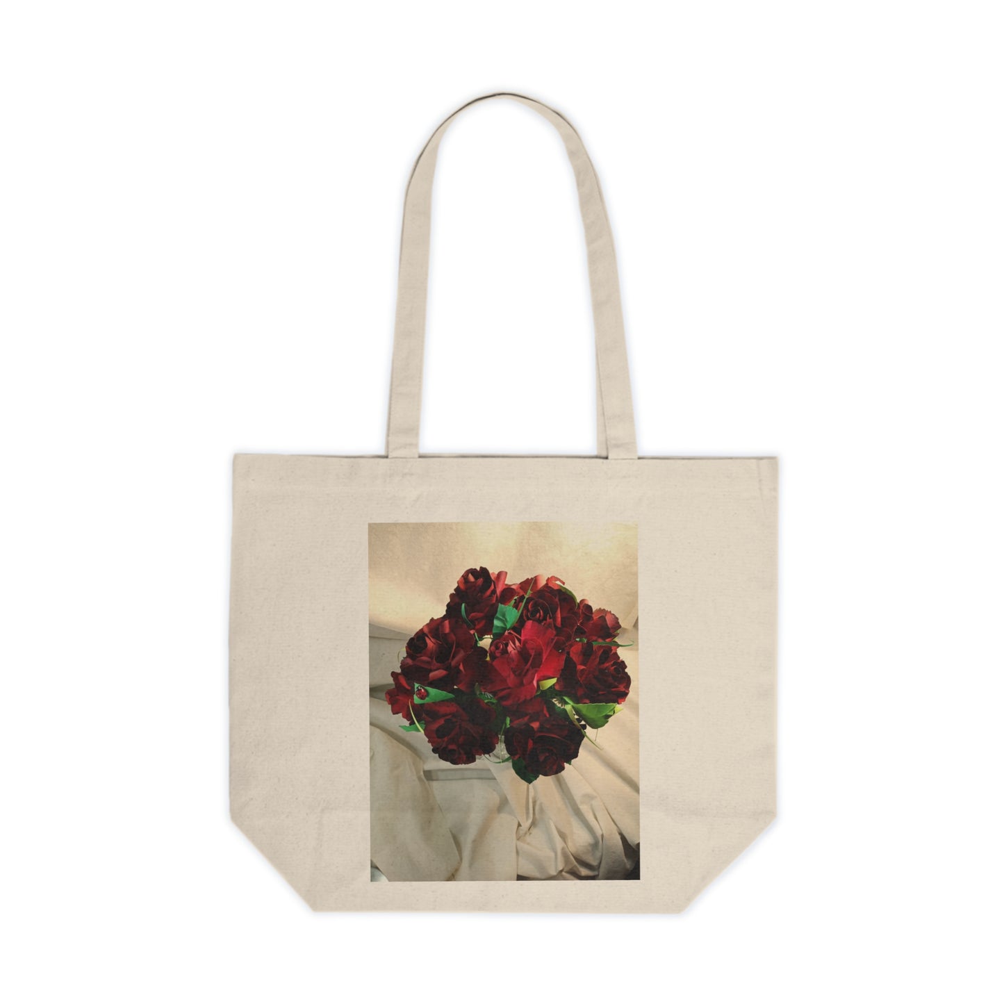 Canvas Tote Bag - Shop in Style with Ruby Red Roses, Perfect Gift for Mom