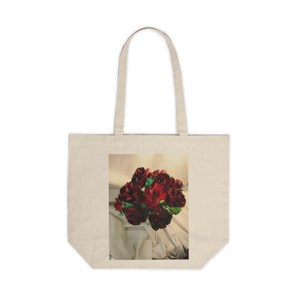 Canvas Tote Bag - Shop in Style with Ruby Red Roses, Perfect Gift for Mom