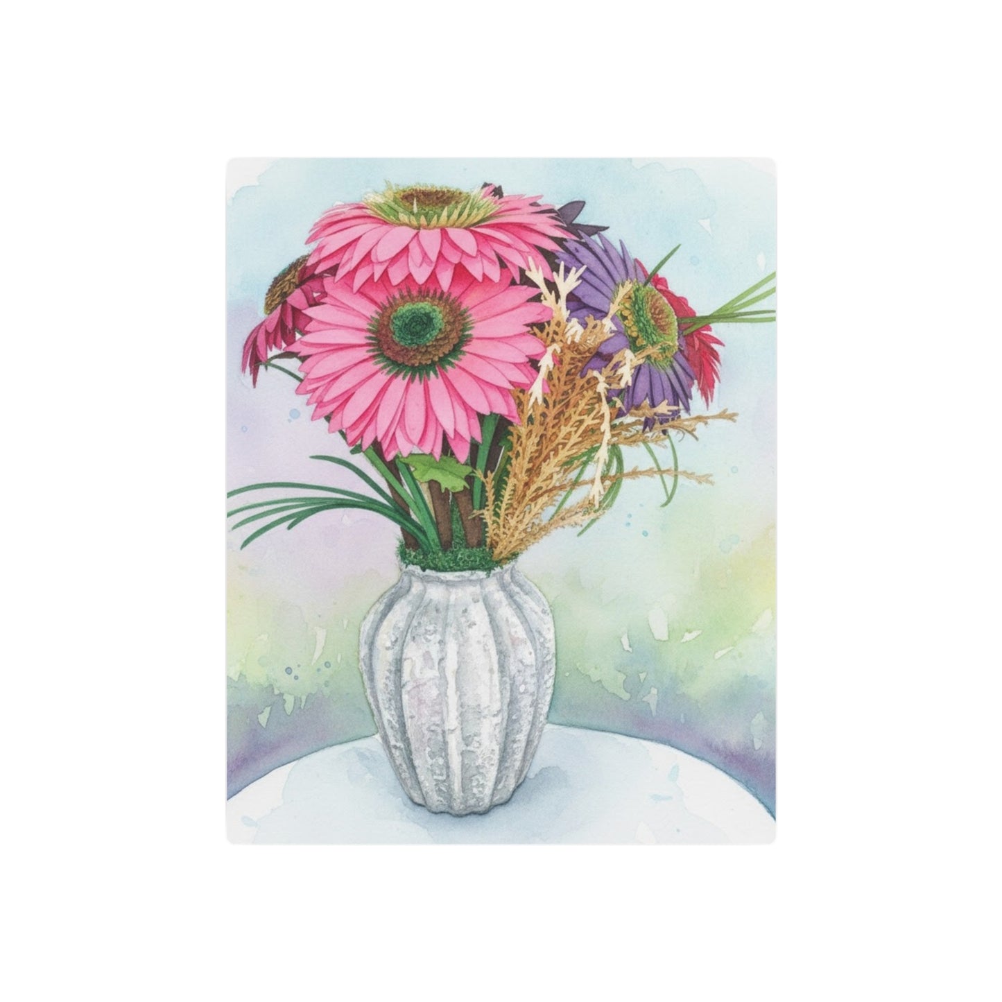 Metal Sign - Watercolor Pink Gerbera - Founder's Badge #1