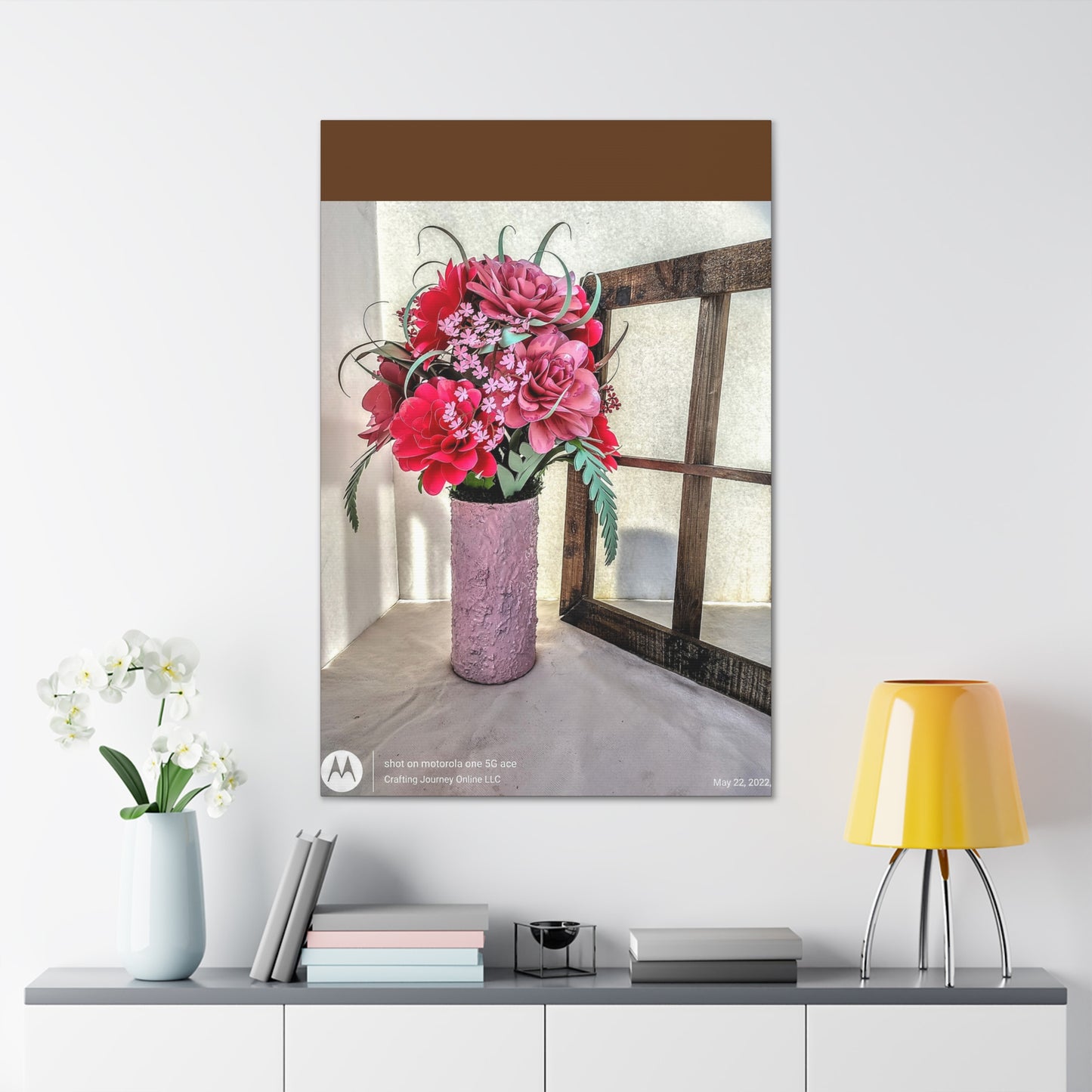 Canvas Gallery Wraps - Pink Roses Valentine's Day View Wall Art Decor