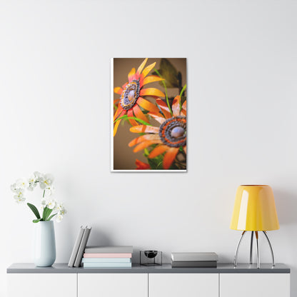 Canvas Stretched, Wall Art Orange Black Eyed Susan's Design