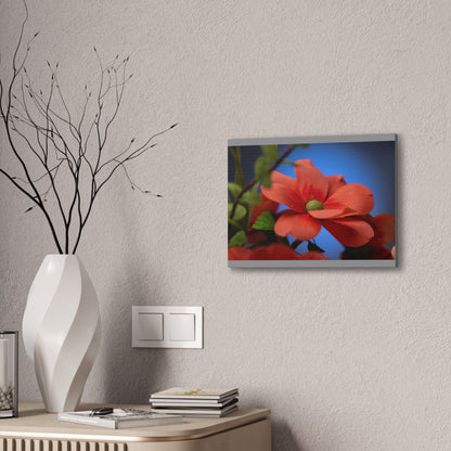 Canvas Art - Anemone in Dashing Red Colors, Handcrafted with Crepe Paper