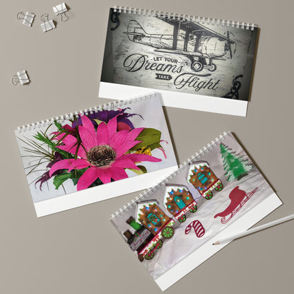 Desk Calendar - 12 month Calendar of Floral Arrangements Designed by tmax Designs 24