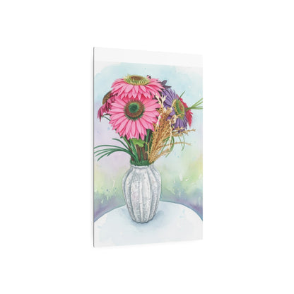 Metal Sign - Watercolor Pink Gerbera - Founder's Badge #1