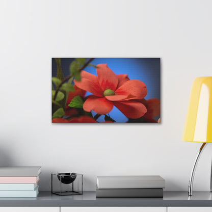 Canvas Art - Anemone in Dashing Red Colors, Handcrafted with Crepe Paper