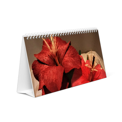 Desk Calendar - 12 month Calendar of Floral Arrangements Designed by tmax Designs 24