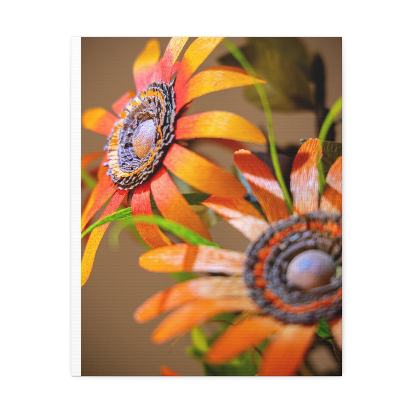 Canvas Stretched, Wall Art Orange Black Eyed Susan's Design