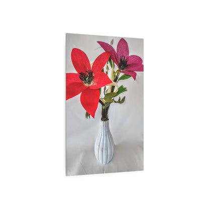 Metal Art Sign - Japanese Anemone Flower Vase