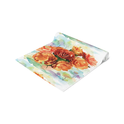 Floral Rose Watercolor Table Runner