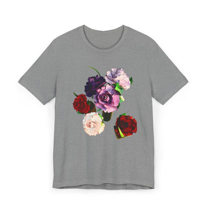 Valentine's Mix Unisex T-Shirt with a Mix of Colored Roses