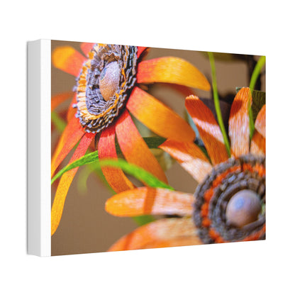 Canvas Stretched, Wall Art Orange Black Eyed Susan's Design