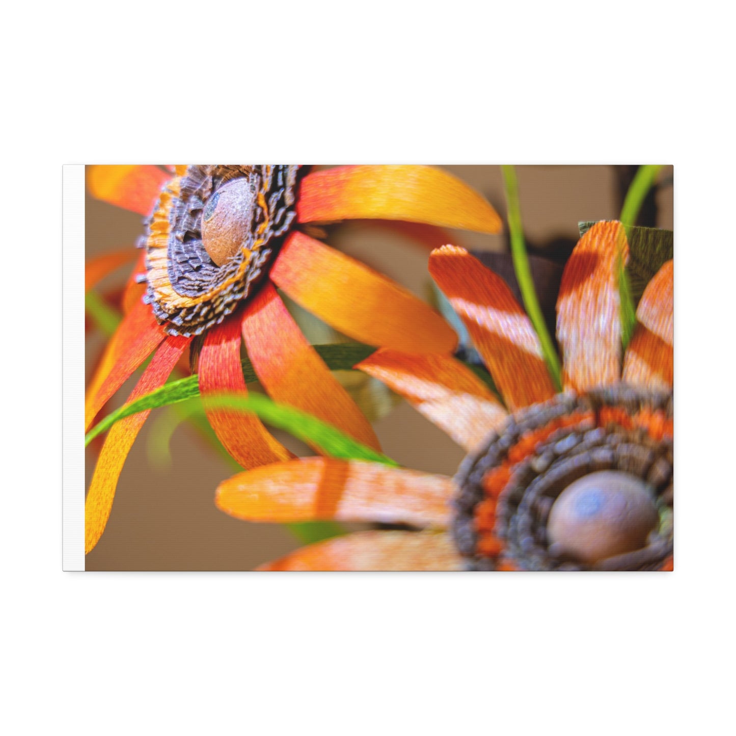 Canvas Stretched, Wall Art Orange Black Eyed Susan's Design