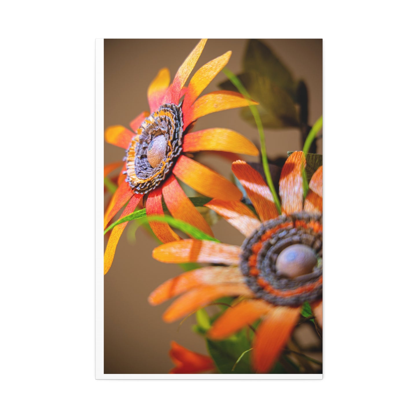 Canvas Stretched, Wall Art Orange Black Eyed Susan's Design