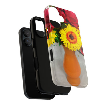 Phone Cases - Sunflowers and Ruby Roses Tough Case