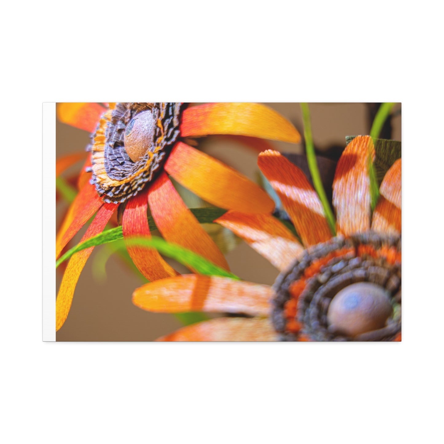 Canvas Stretched, Wall Art Orange Black Eyed Susan's Design