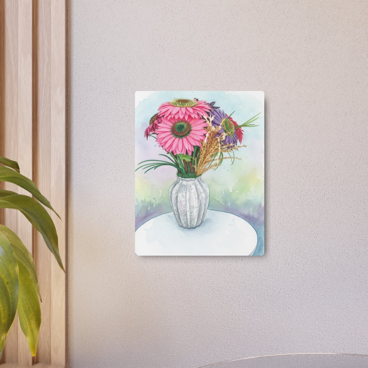 Metal Sign - Watercolor Pink Gerbera - Founder's Badge #1
