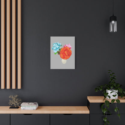 Canvas Print, Crafting Natures Beauty Digitally, Orange and Ruby Roses