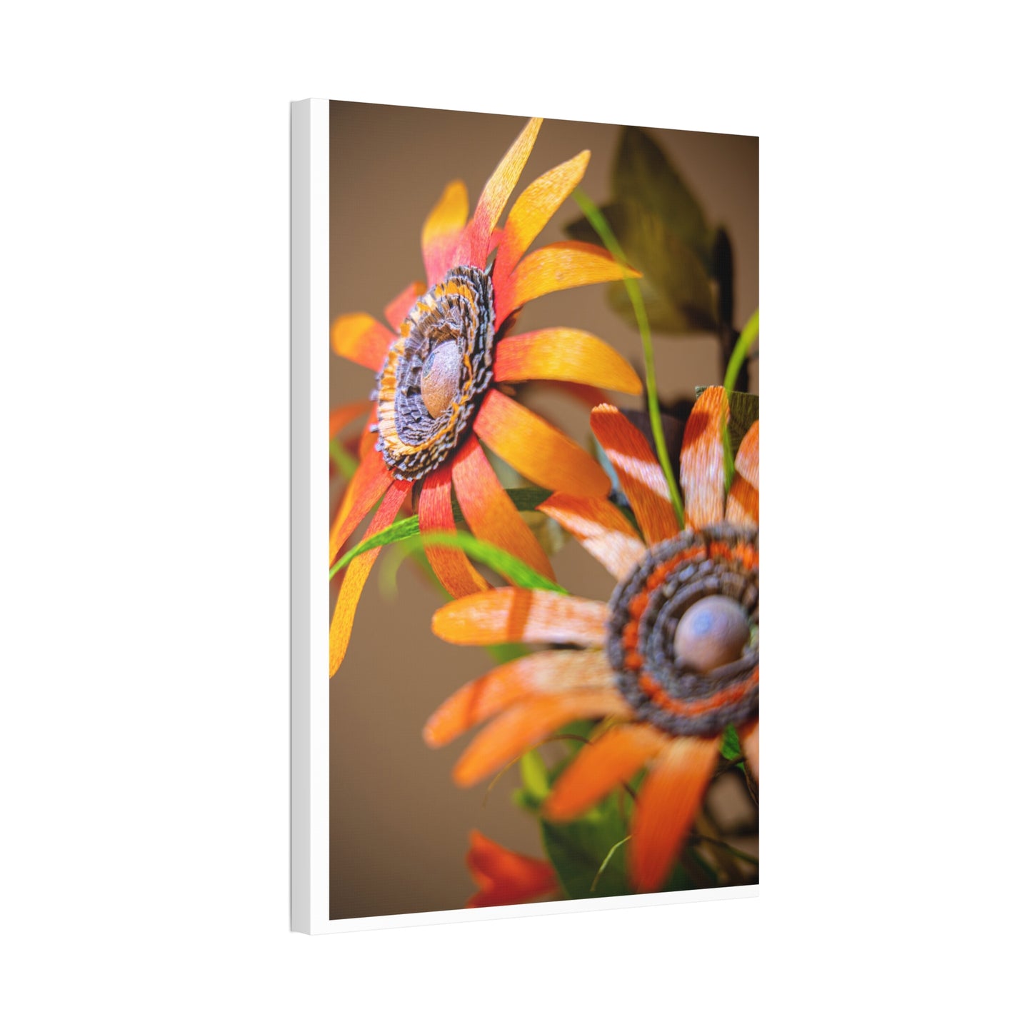 Canvas Stretched, Wall Art Orange Black Eyed Susan's Design