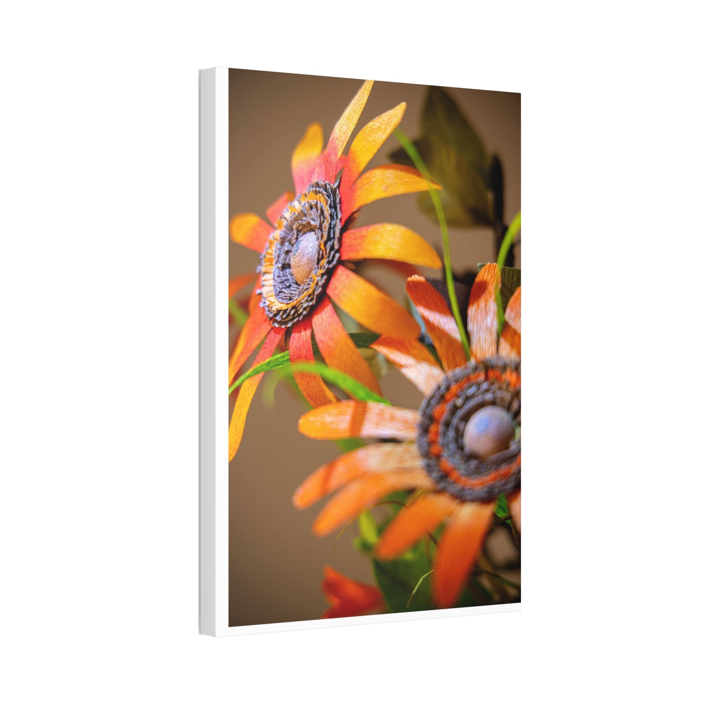 Canvas Stretched, Wall Art Orange Black Eyed Susan's Design