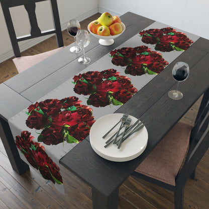 Table Runner - Ruby Red Roses