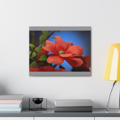 Canvas Art - Anemone in Dashing Red Colors, Handcrafted with Crepe Paper