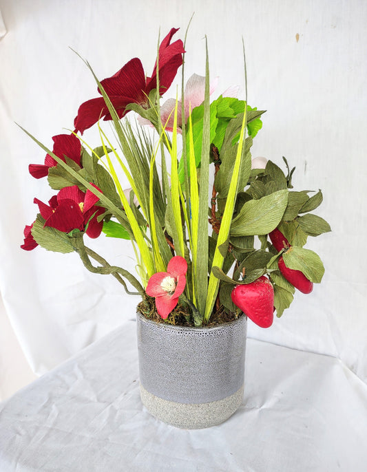 Strawberries, Anemone's, and Chocolate Cosmos Bouquet